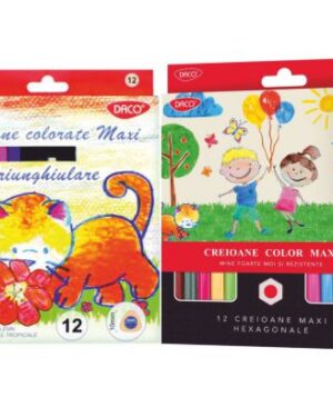 Creioane color 12 culori Maxi Daco
