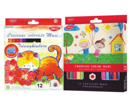 Creioane color 12 culori Maxi Daco