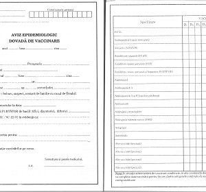 aviz epidemiologic dovada de vaccinare