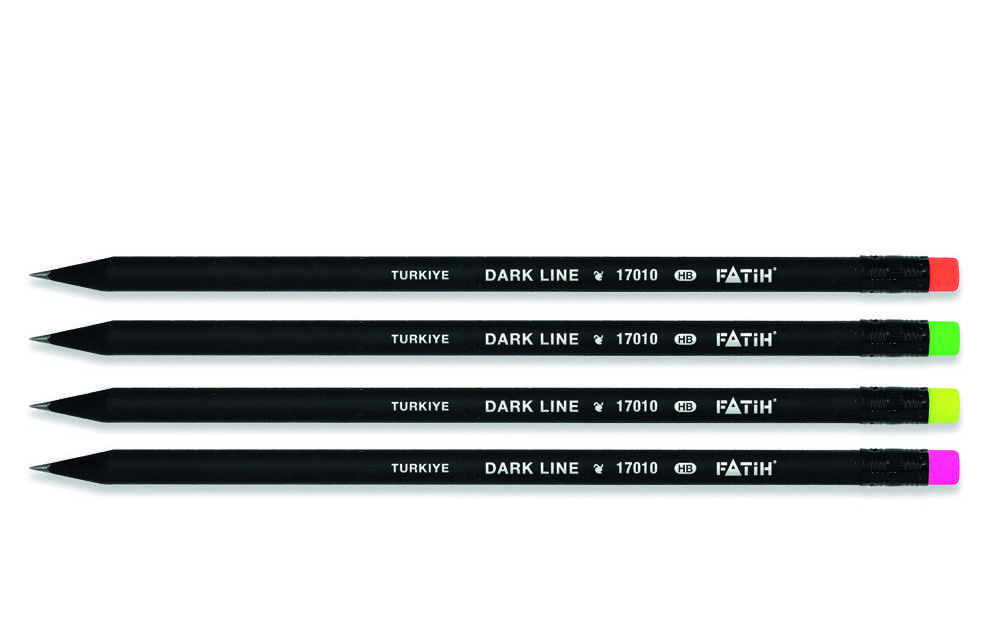 Creion negru cu radiera Dark Line Fatih