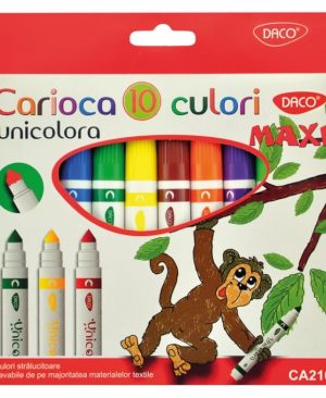 Carioca Maxi 10 Culori Daco Varf Conic Unicolora