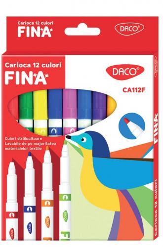 Carioca 12 culori Daco varf subtire