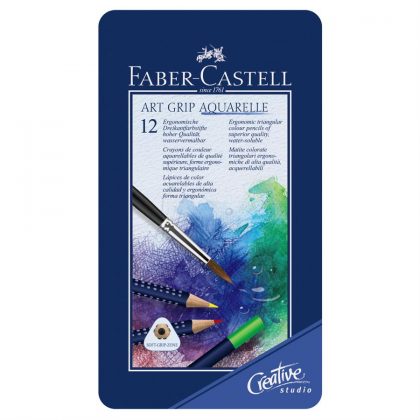 creioane colorate aquarelle art grip 12 culori faber castell