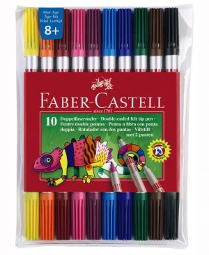 Carioca 10 culori 2 capete Faber Castell