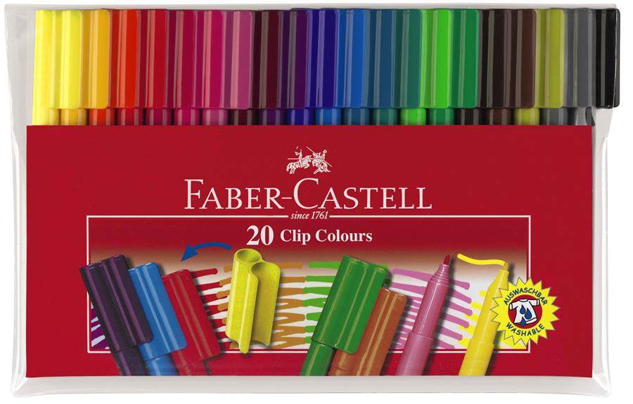 Carioca cu Clip Faber Castell 20 culori