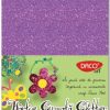 Hartie gumata glitter 20x30cm 10 culori Daco