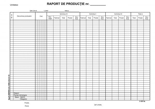 empty Take away dark Raport producţie, a4, 100 file/carnet - Creionul Meu