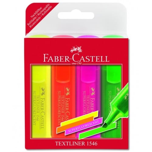 textmarker superfluorescent faber castell set 4