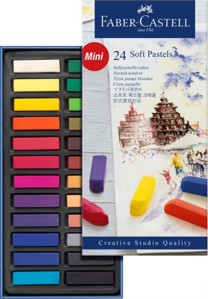 Creioane pastel soft Faber Castell 24 culori mini