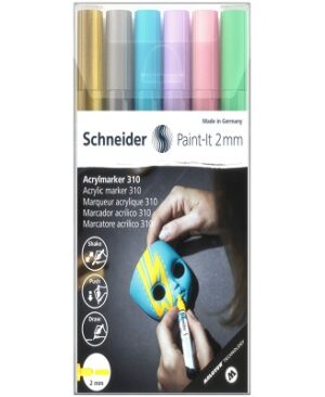set 6 markere acrilice paint it schneider
