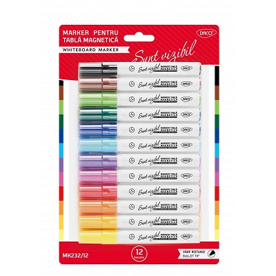 marker-tabla-magnetica-set-12-daco-mk232 Marker tablă magnetică set 12 Daco MK232