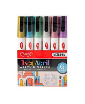Marker acrilic set 6 metalizat DACO