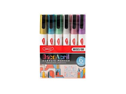Marker acrilic set 6 metalizat DACO
