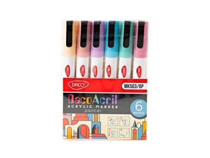 Marker acrilic set 6 pastel DACO