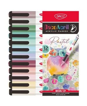 Marker acrilic tip pensulă set 12 pastel