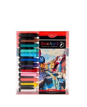 Marker acrilic vârf pensulă set 12 DACO