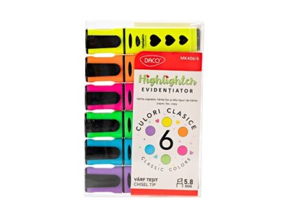 Marker evidențiator cu lichid set 6 DACO